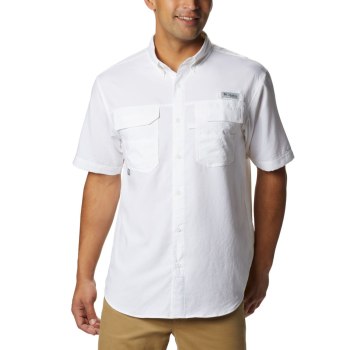 Columbia Muške Košulje - PFG Blood and Guts III Short Sleeve Woven Bijele | WJDC-82719